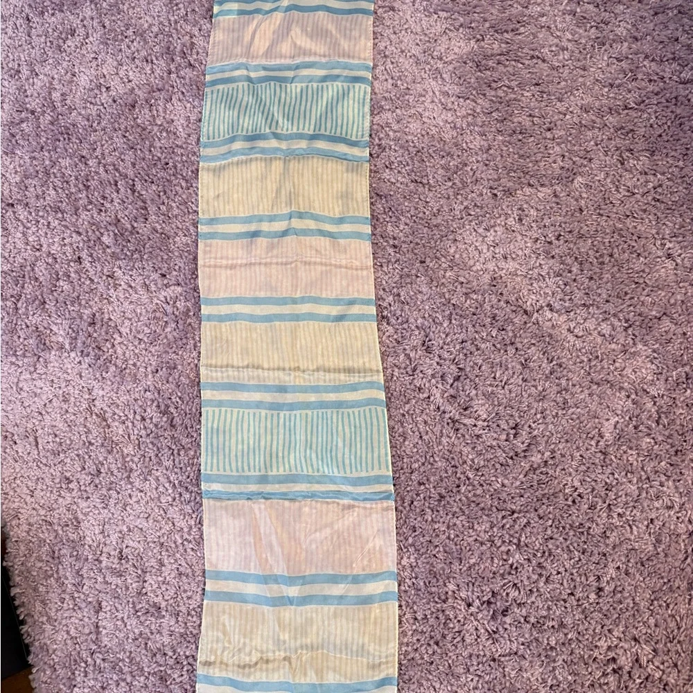 Striped Pastel and Cream Scarf 100% silk